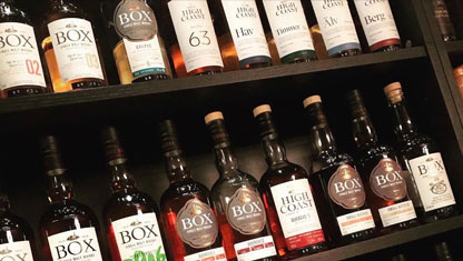 Whiskeyhyllan på Wärdshuset Bredaryd