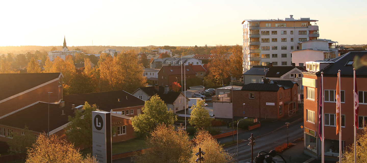 Vy över Värnamo stad från Gummifabriken